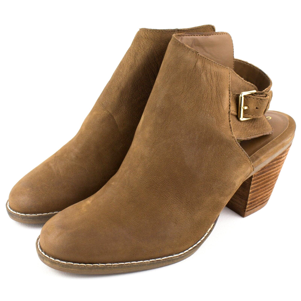 Cole Haan Pippa Tan Suede Leather Stacked Heel Slingback Bootie Shoes SIZE 8.5 B - Picture 3 of 5